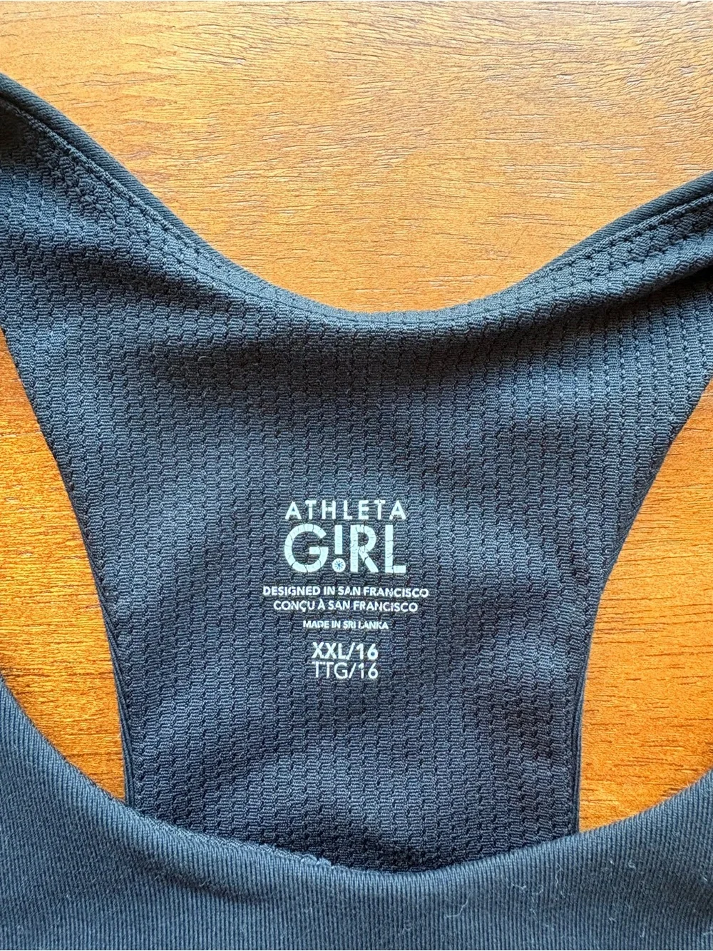 Athleta Girl - black tank top with built in bra
